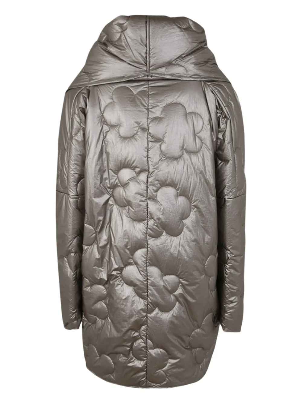 Maria Calderara Gewatteerde jas met bloemen-patroon - Grijs