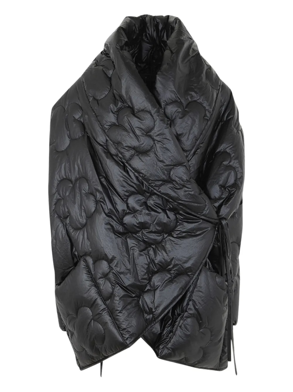 Maria Calderara Padded Wrap Choc Oversized Fluffy Hug In Black