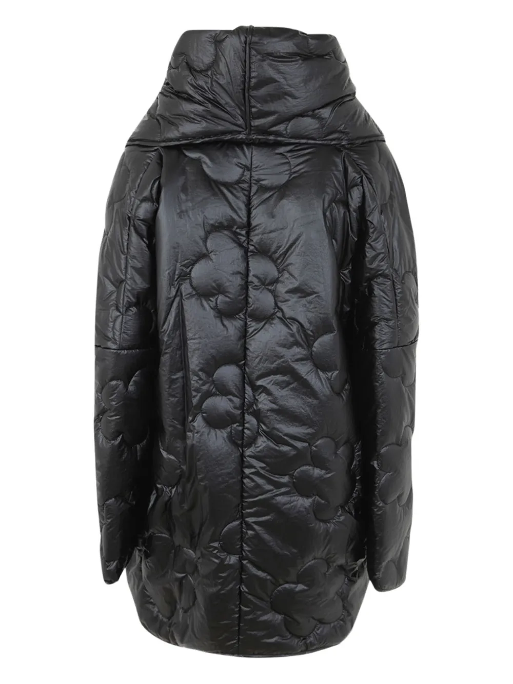 Maria Calderara Gewatteerde jas met bloemen-patroon - Zwart