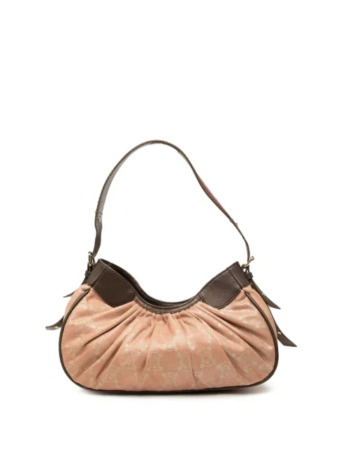 Celine Pre-Owned 2018-2025 Macadam Denim Pleated shoulder bag