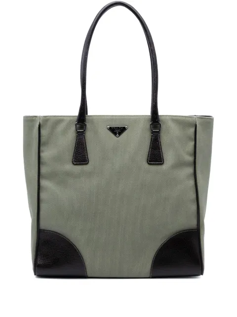 Prada Pre-Owned 2000-2013 Cinghiale Trimmed Canvas Canapa tote bag