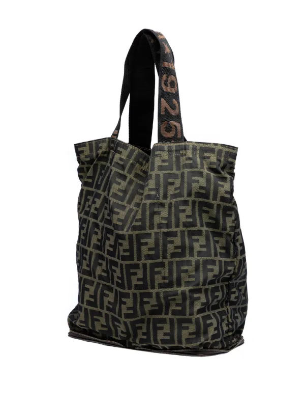 Fendi Pre-Owned 20th Century Zucca Canvas And Nylon Foldable Tote