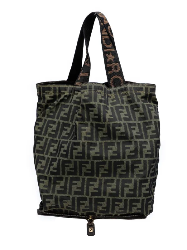 Fendi Pre-Owned 20th Century Zucca Canvas And Nylon Foldable Tote