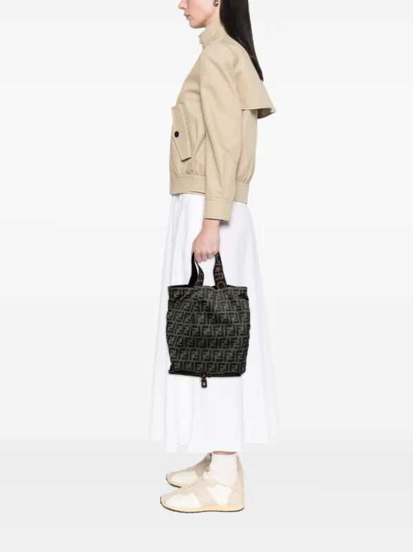 Fendi Pre-Owned 20th Century Zucca Canvas And Nylon Foldable Tote