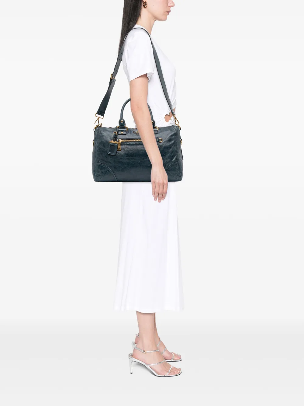 Prada Pre-Owned 2000-2025 Vitello Shine Zip Top satchel | Pre-Owned | Image 2