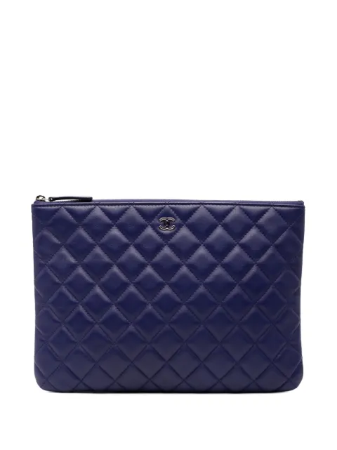 CHANEL Pre-Owned bolsa de mano O Case mediana de piel de cordero capitonada conlogo CC 2015-2016