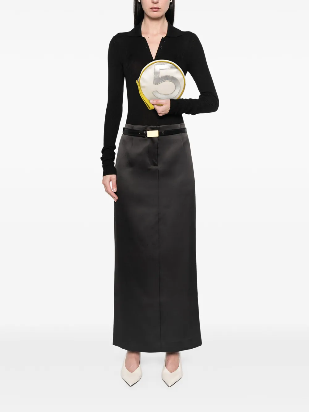 CHANEL Pre-Owned 2003-2004 CC Canvas and Metallic Calfskin No. 5 Wristlet Pouch clutch bag | Pre-Owned | Image 2