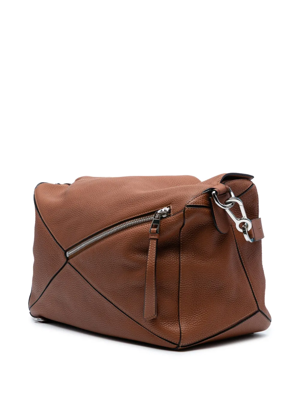 Pre-owned Loewe 2018 Large Calfskin Puzzle Satchel In Brown