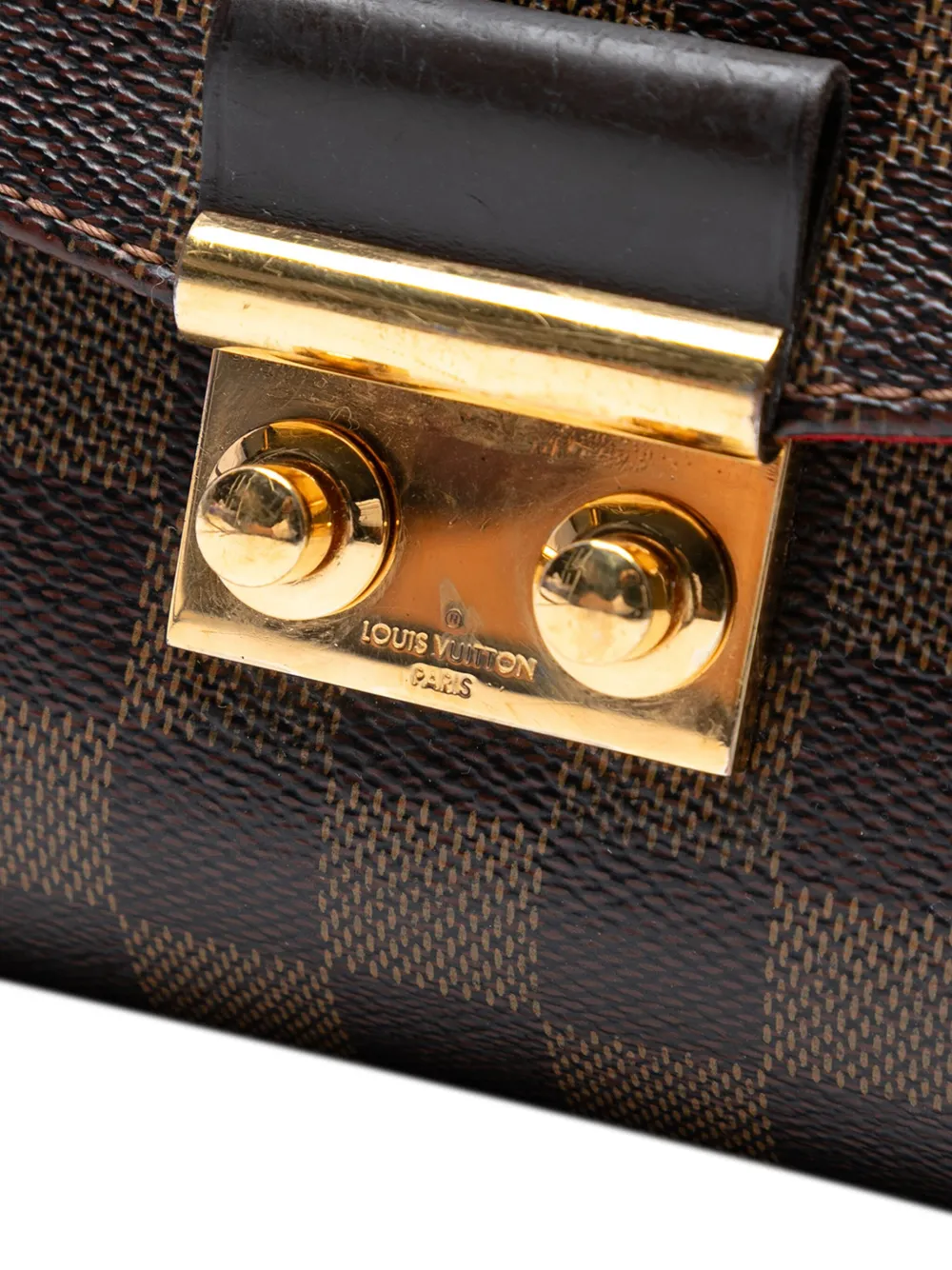 Pre-owned Louis Vuitton 2019 Damier Ebene Croisette Satchel In Brown