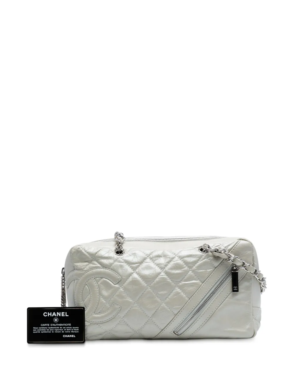 2006-2008 Quilted Aged Calfskin Cotton Club Bowler Bag Shoulder Bag