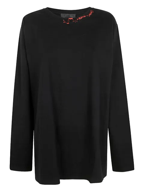 Maria Calderara bird-appliqué top