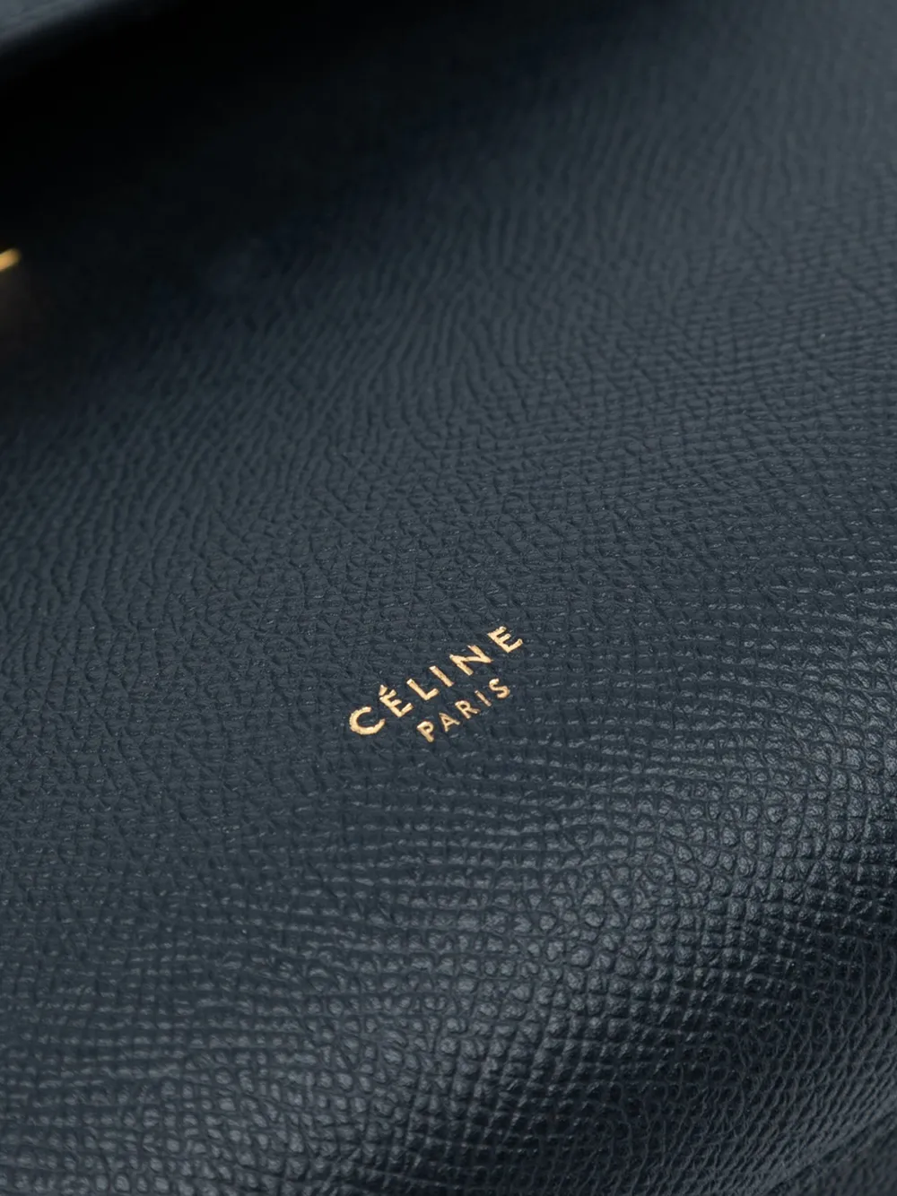 Pre-owned Celine 2017 Mini Grained Calfskin Belt Bag Satchel In Black