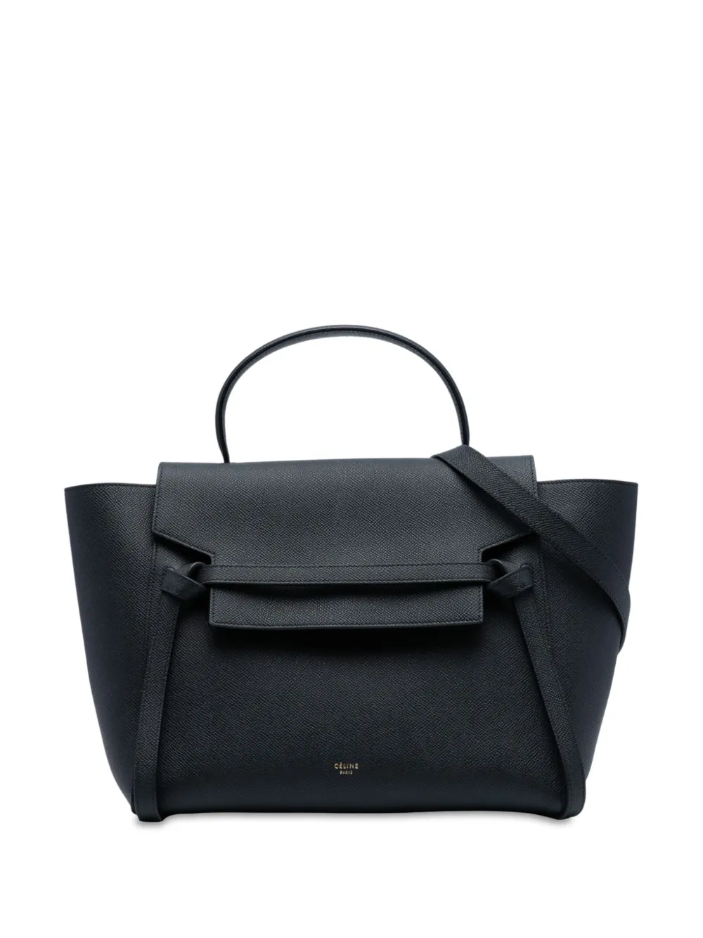 Celine Pre-Owned 2017 ミニ グレインカーフスキン ベルト バッグ サッチェルバッグ - ブラック