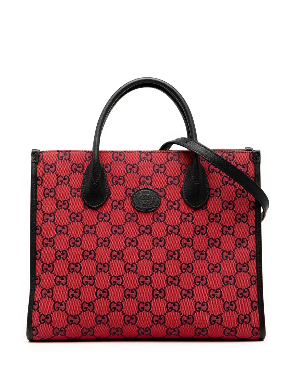 Gucci Pre-Owned 2016-2025 スモール GGキャンバス インターロッキングG トート サッチェルバッグ - レッド