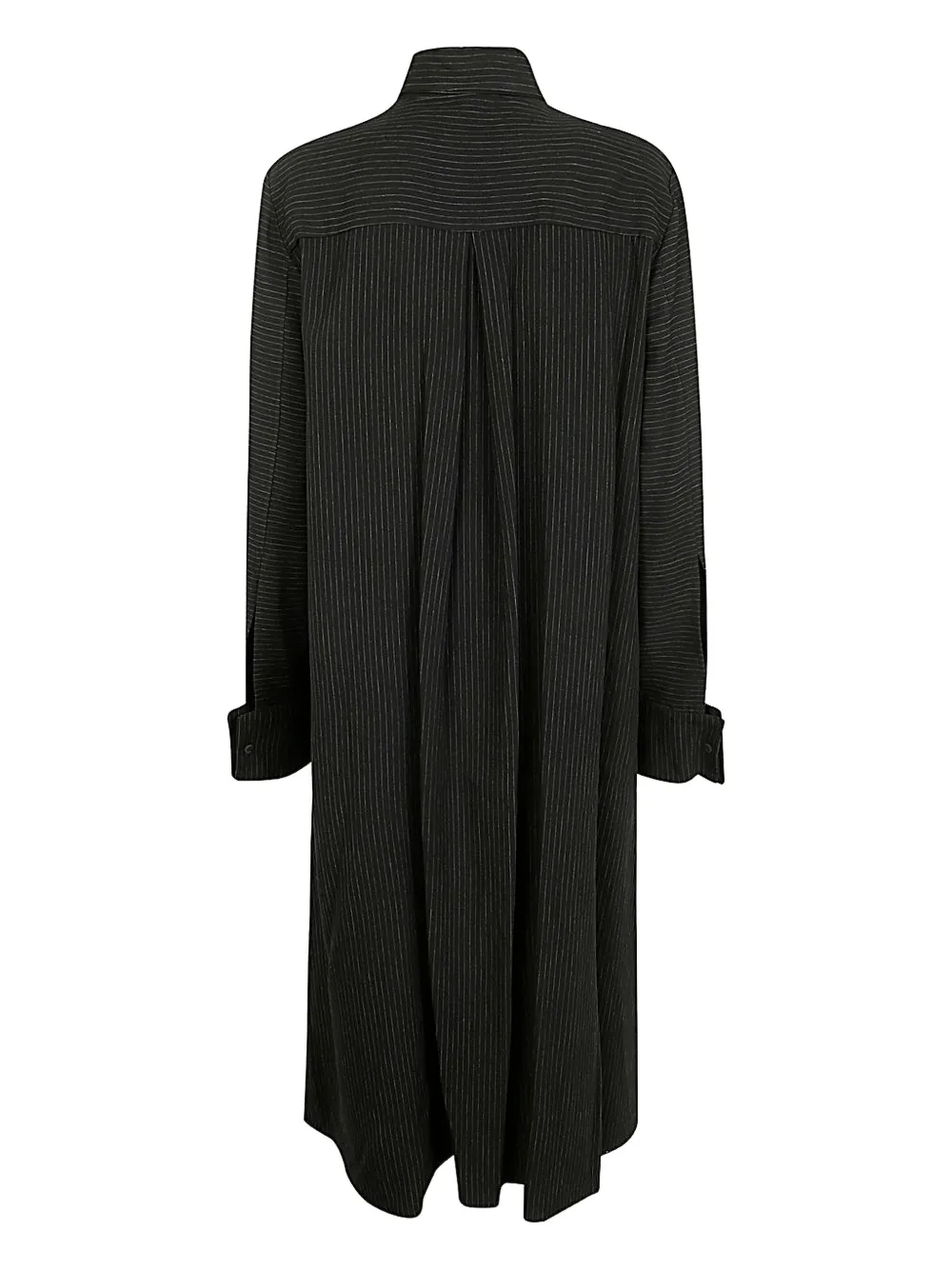 Maria Calderara Gestreepte jurk met knopen - Zwart