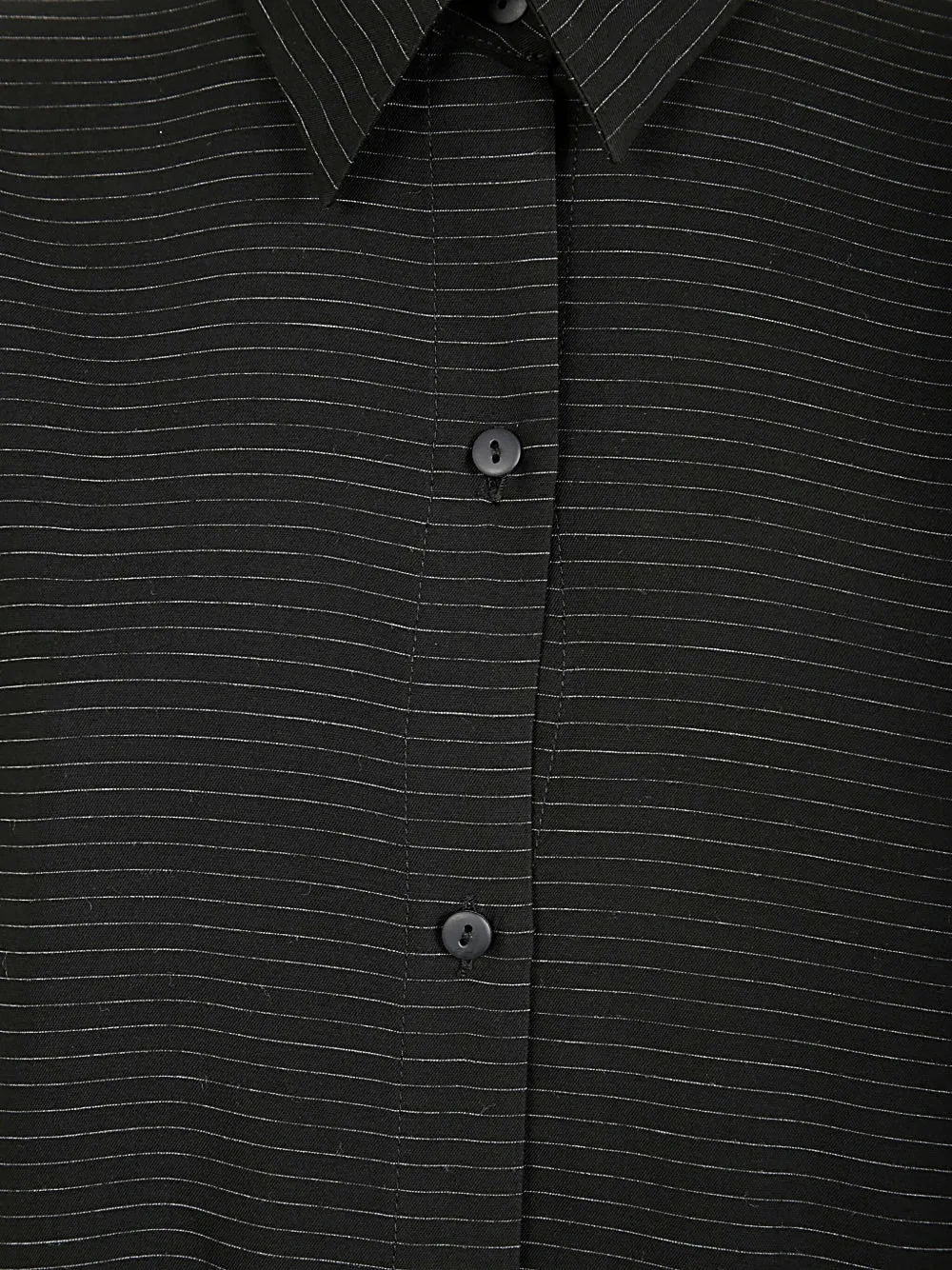 Maria Calderara Striped Button Dress In Black