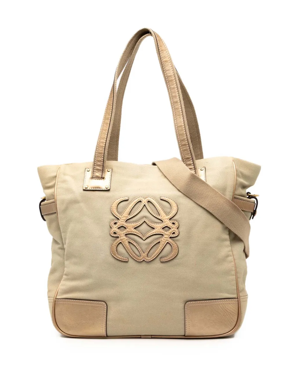 Pre-owned Loewe 2010-2025 Canvas Anagram Satchel In Brown