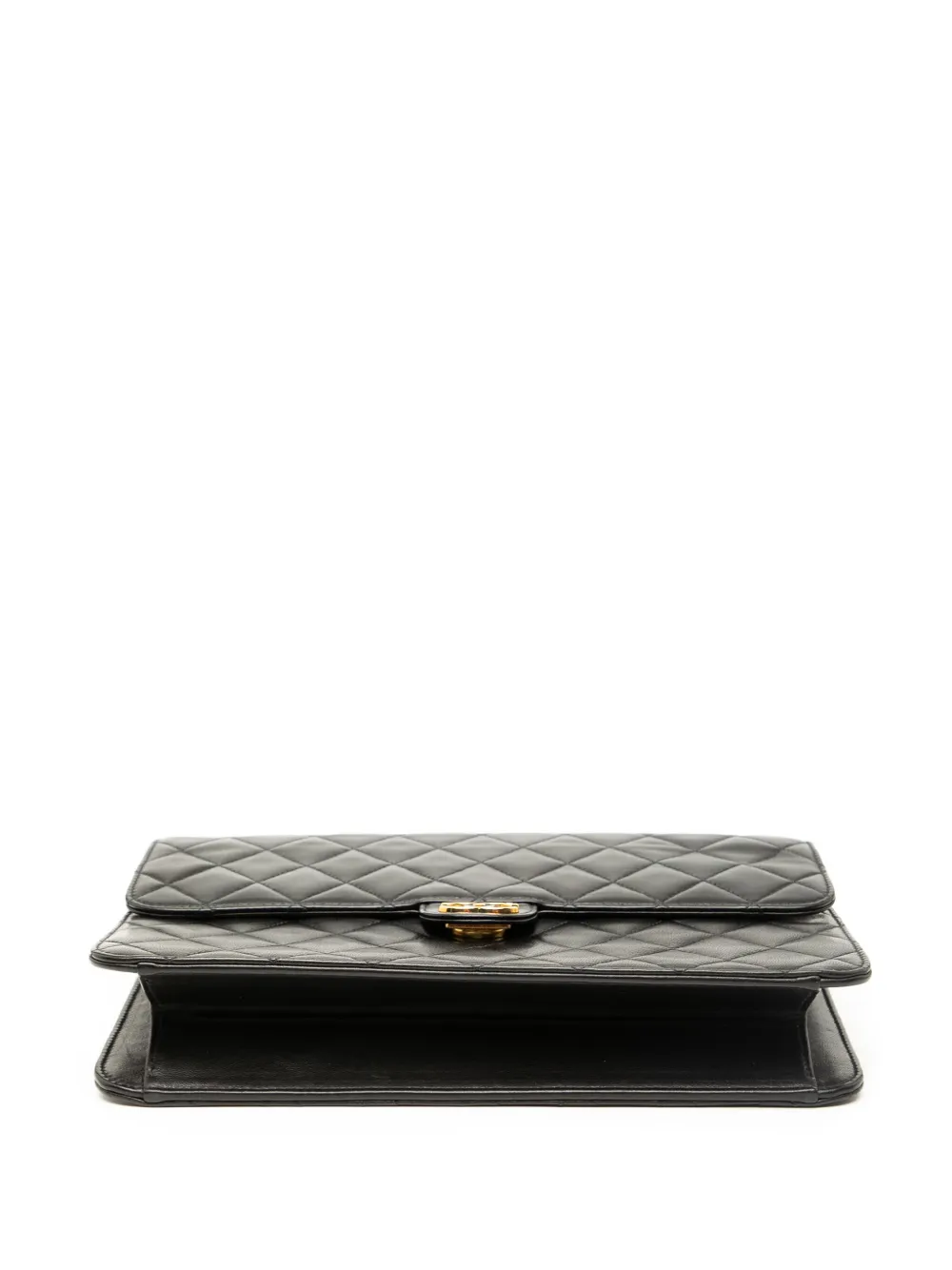 CHANEL Pre-owned 1996-1997 Medium Cc Quilted Lambskin Single Flap Shoulder Bag In Black