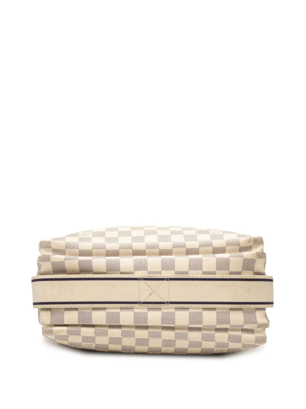 Pre-owned Louis Vuitton 2007 Damier Azur Naviglio Crossbody Bag In White