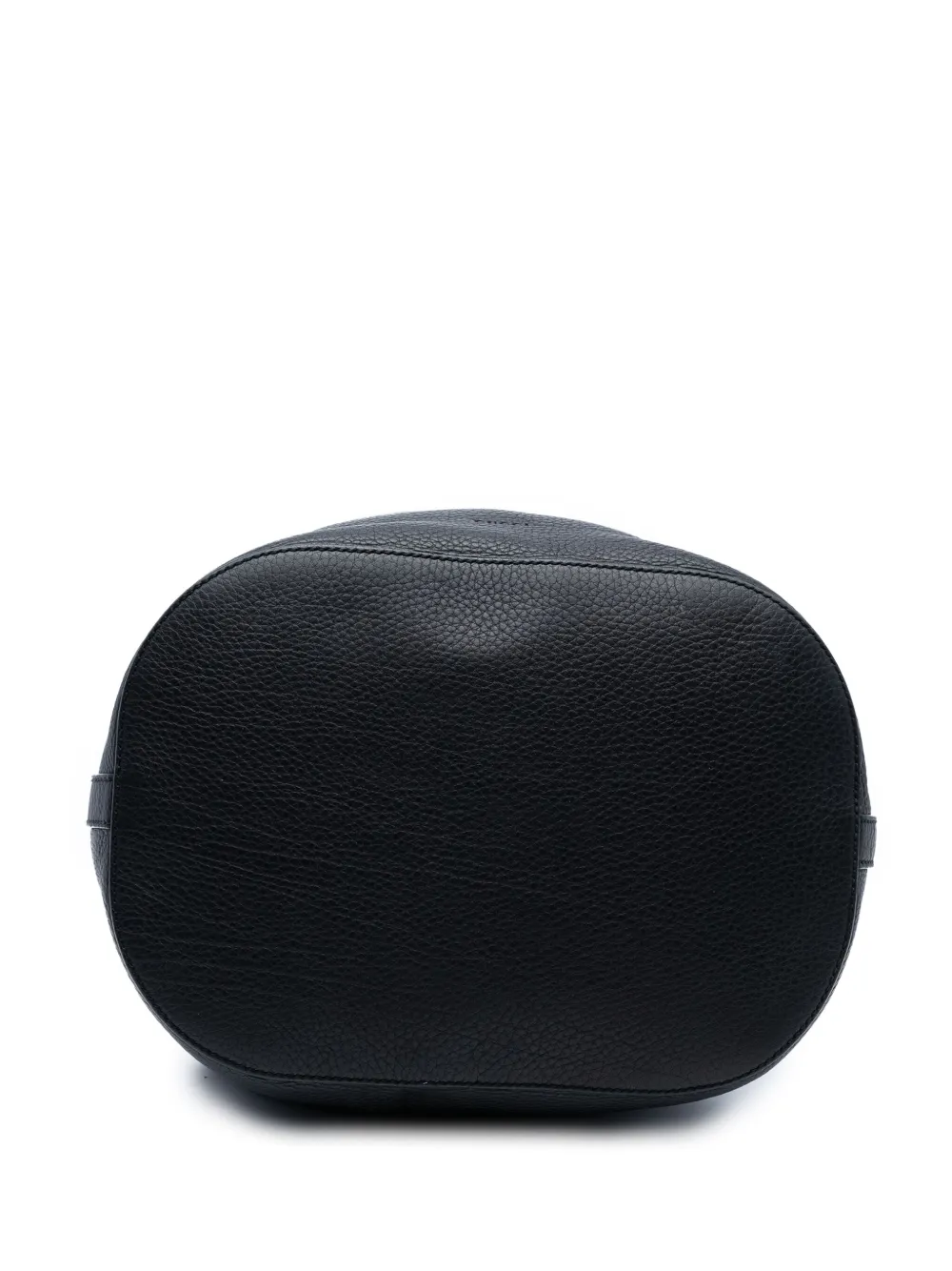 Pre-owned Gucci 2016-2025 Pebbled Calfskin Miss Bamboo Tassel Bucket Bag In Black