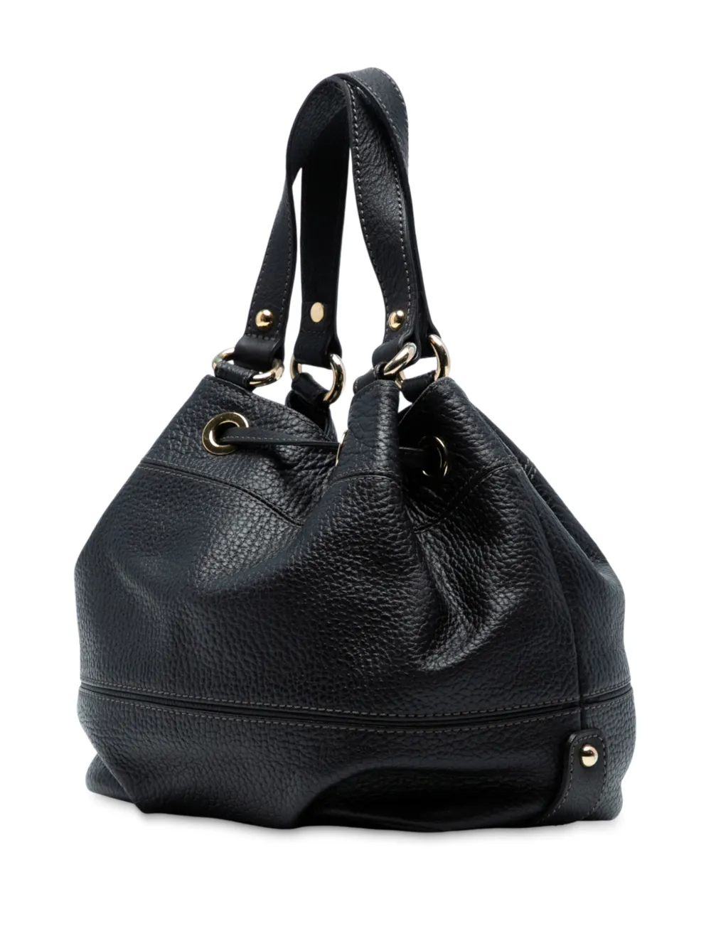 Pre-owned Burberry 2000-2017 Grained Leather Satchel In Black