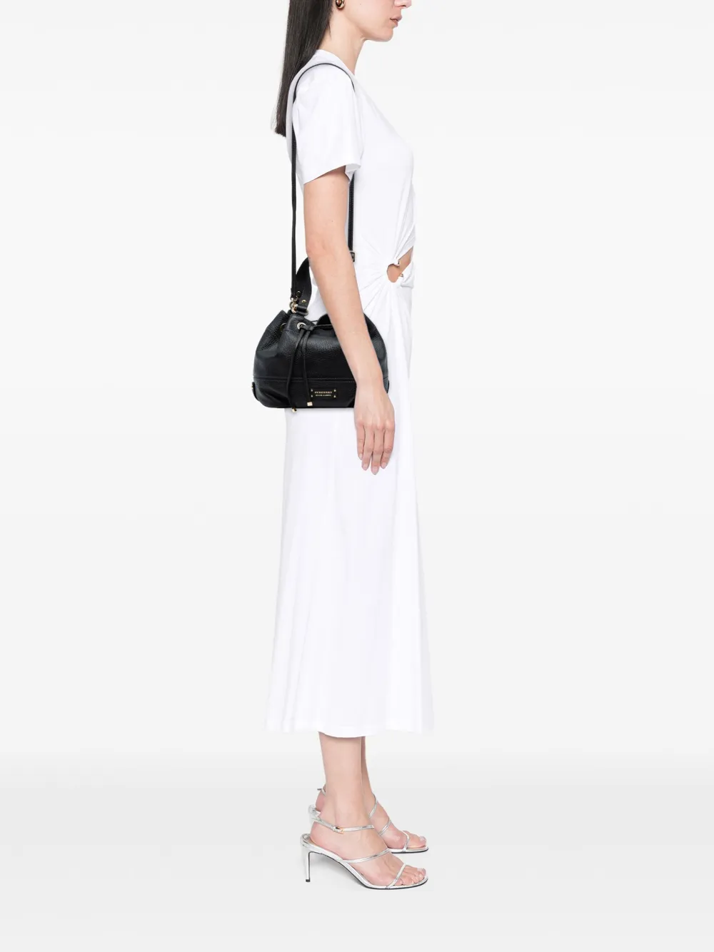 Pre-owned Burberry 2000-2017 Grained Leather Satchel In Black