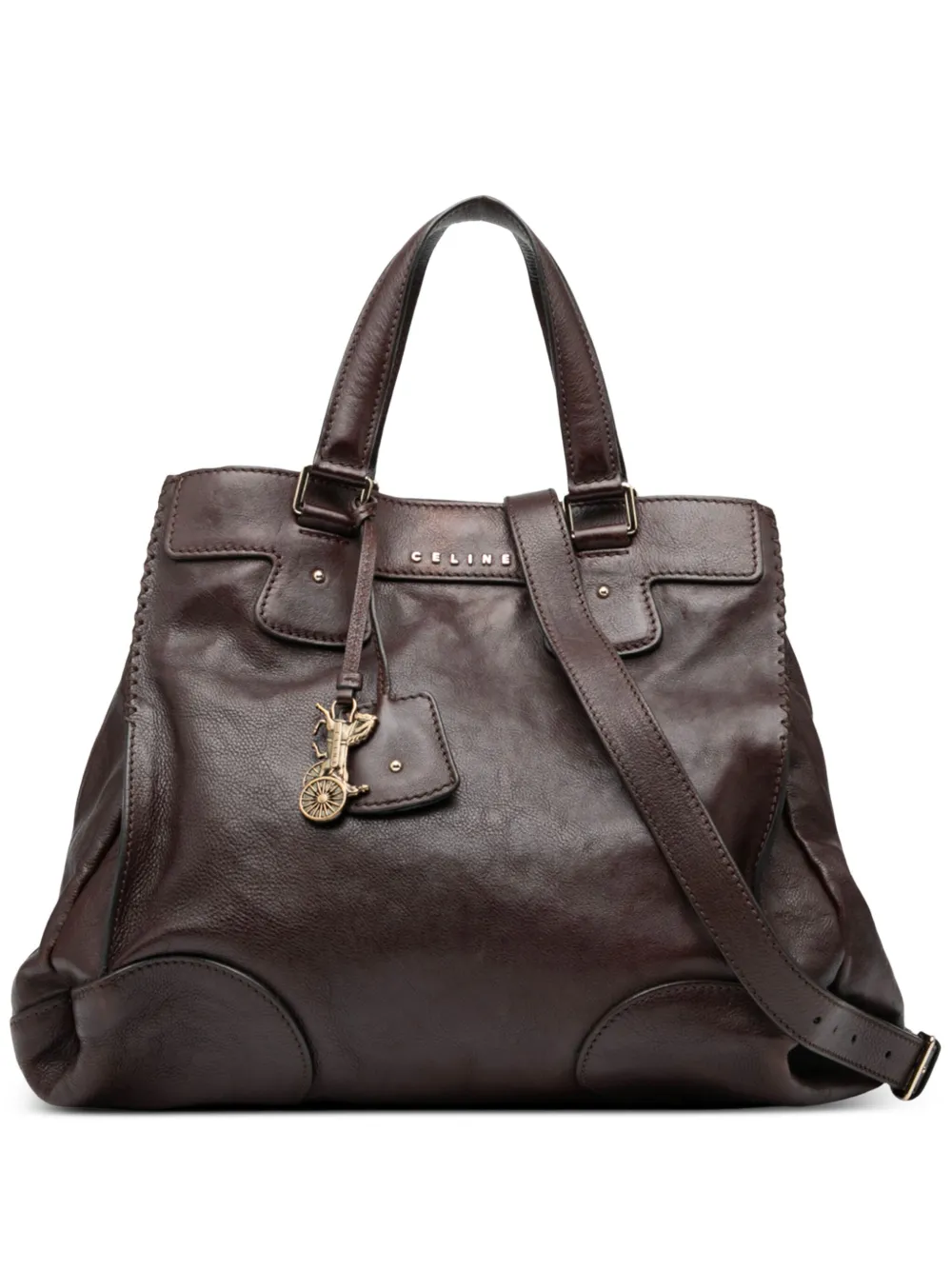 Celine Pre-Owned 2008 レザー オルロフ サッチェルバッグ - ブラウン