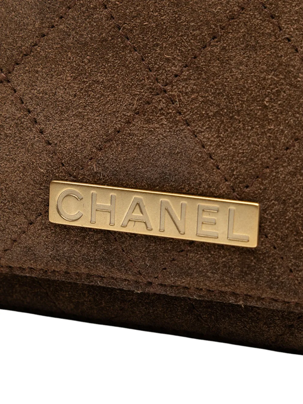 Pre-owned Chanel 1997-1999 Quilted Suede Flap Crossbody Bag In Brown