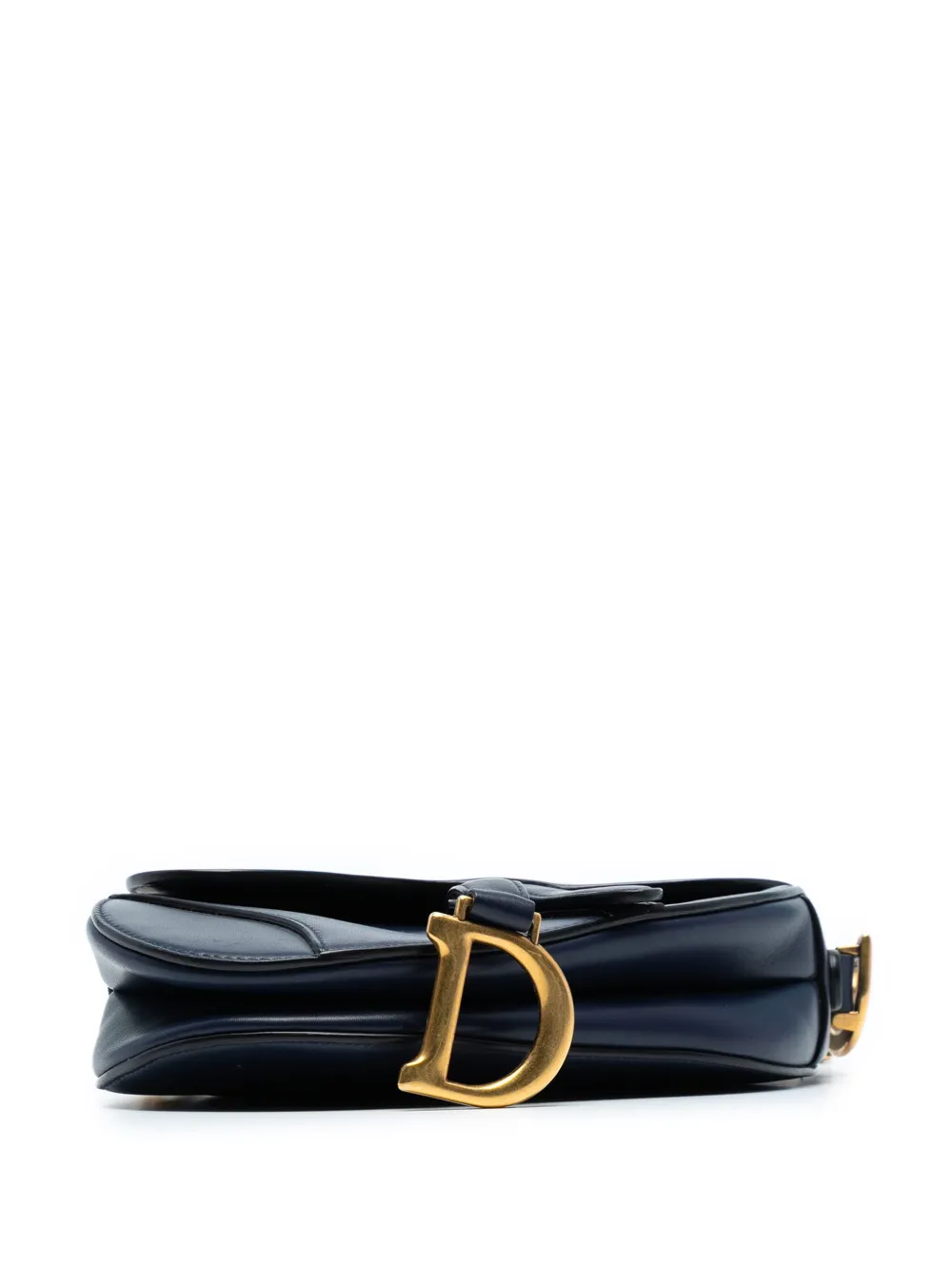 Pre-owned Dior 2018 Mini Smooth Calfskin Saddle Bag Satchel In Blue