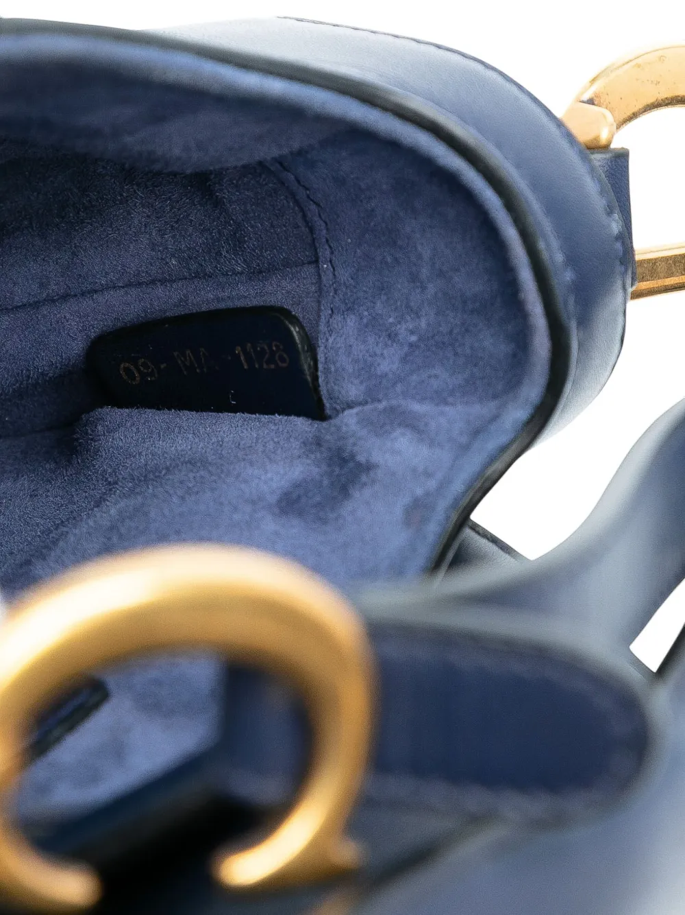 Pre-owned Dior 2018 Mini Smooth Calfskin Saddle Bag Satchel In Blue