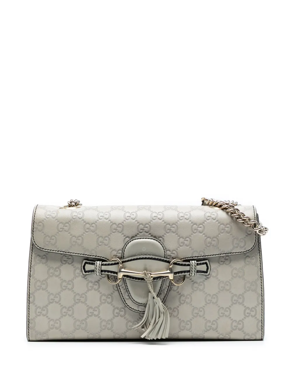 Gucci Pre-Owned 2016-2025 ミディアム エミリー グッチシマ ショルダーバッグ - グレー