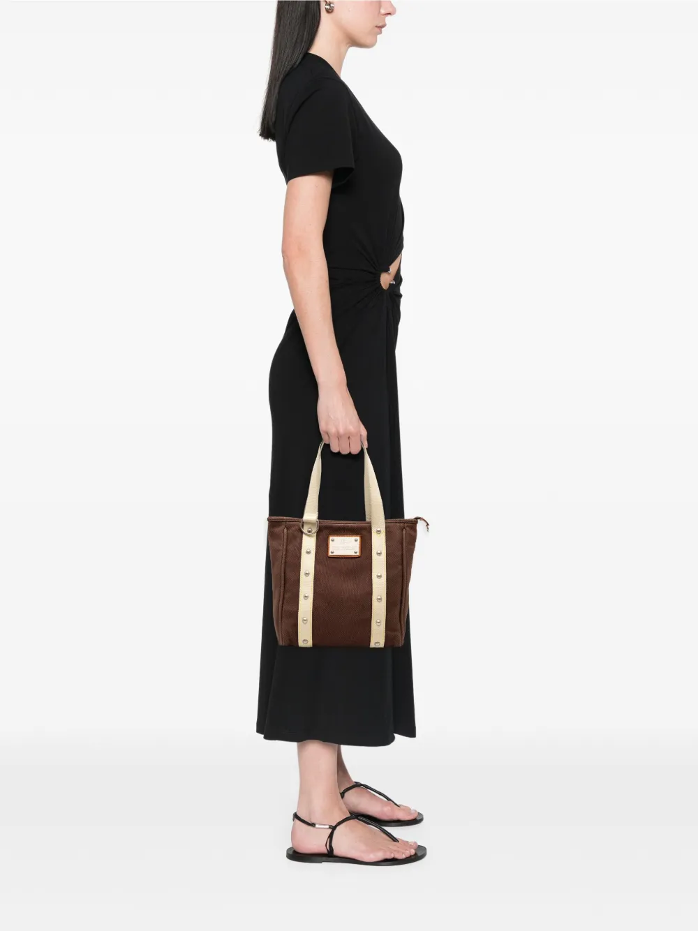 Pre-owned Louis Vuitton 2005 Antigua Cabas Mm Tote Bag In Brown