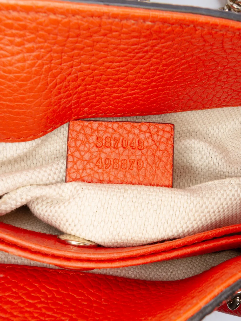 Pre-owned Gucci 2016-2025 Small Leather Soho Chain Tote Bag In Orange