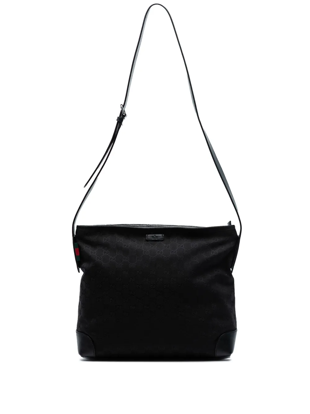 Gucci Pre-Owned 2016-2025 GGキャンバス ウェブ ショルダーバッグ - ブラック Gucci Pre-Owned 2016-2025 GGキャンバス ウェブ ショルダーバッグ - ブラック