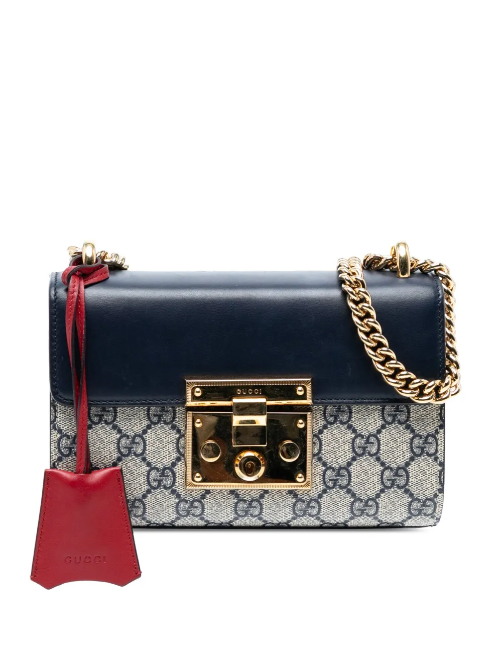 Gucci Pre-Owned 2016-2025 スモール GGスプリーム ビー パドロック ショルダーバッグ - ブラウン Gucci Pre-Owned 2016-2025 スモール GGスプリーム ビー パドロック ショルダーバッグ - ブラウン