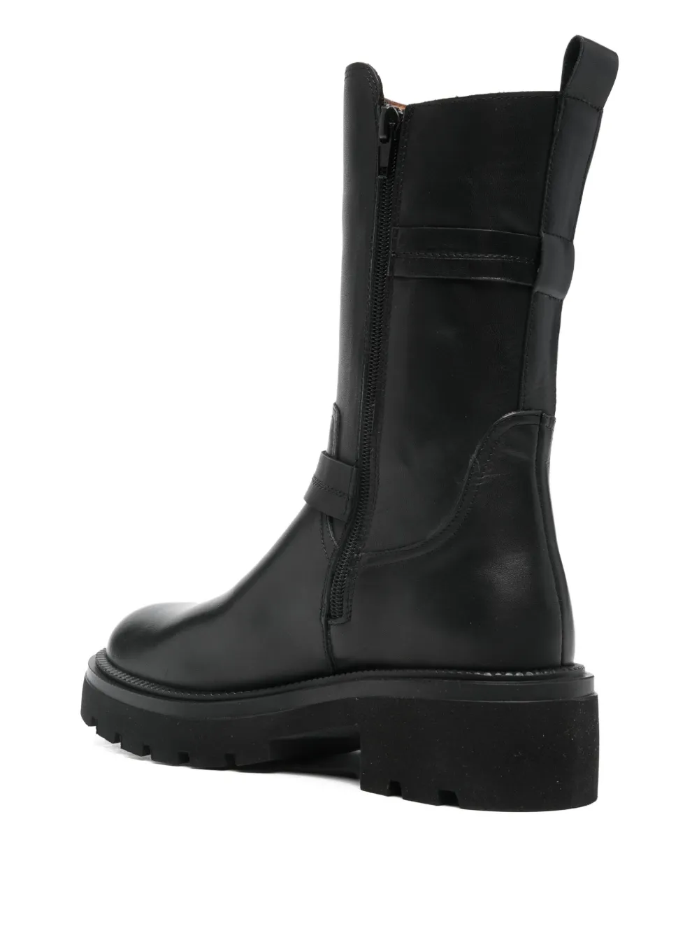 Albano Buckle-strap Boots In Black