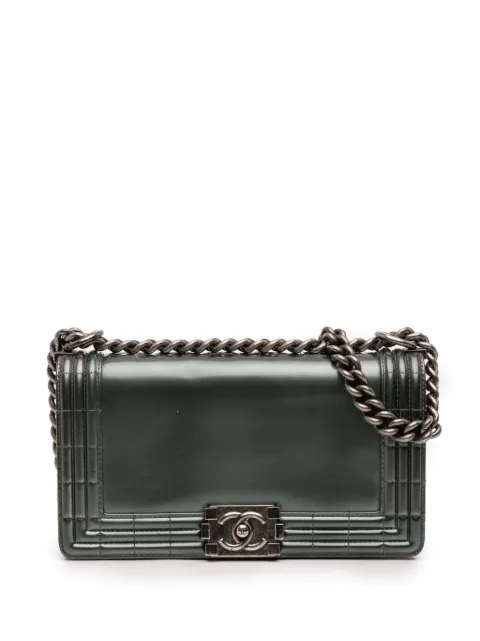 CHANEL Pre-Owned 2012 Old Medium Metallic Lambskin Boy Reverso Flap crossbody bag