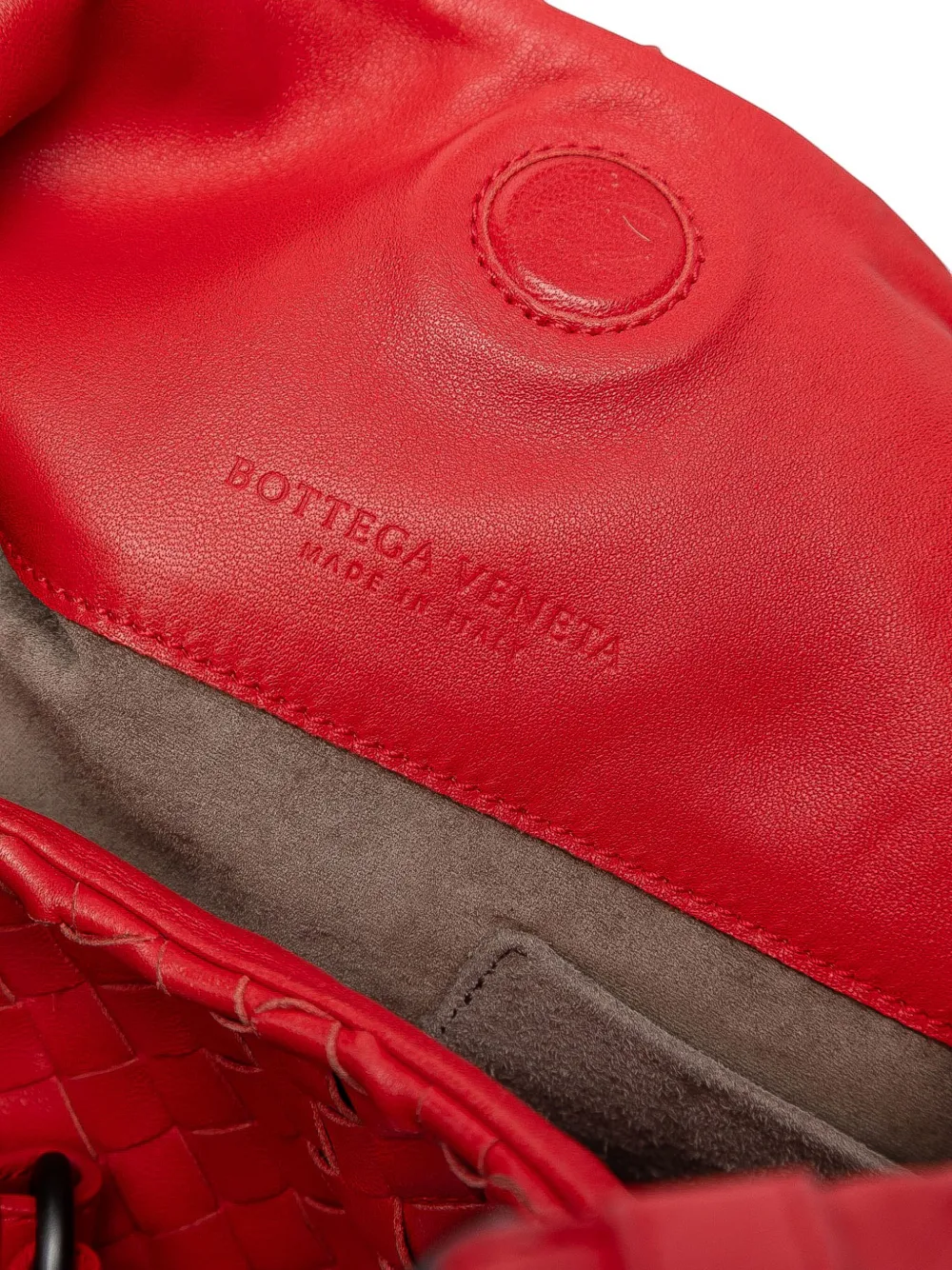 Pre-owned Bottega Veneta 2012-2025 Small Nappa Intrecciato Campana Hobo Bag In Red