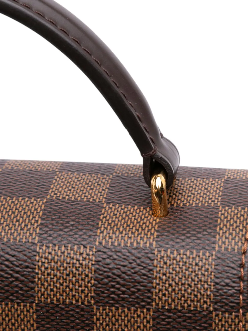 Pre-owned Louis Vuitton 2017 Damier Ebene Croisette Satchel In Brown