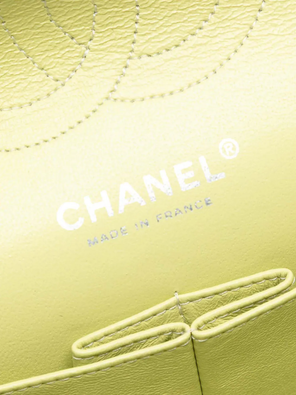CHANEL Pre-owned 2008-2009 Medium Classic Lambskin Double Flap Shoulder Bag In Green