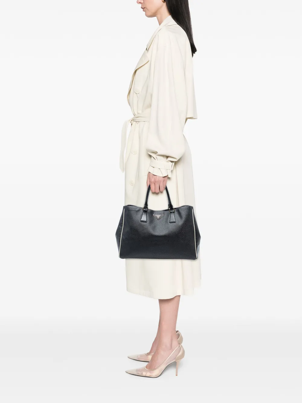 Prada Pre-Owned 2010-2025 Large Perforated Saffiano Lux Galleria tote bag | Pre-Owned | Image 2