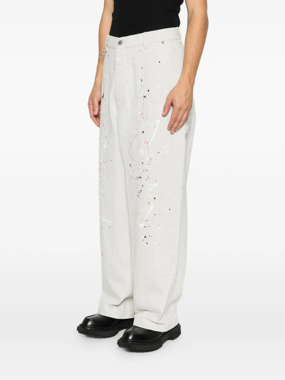 Etudes Studio Paint-splatter Carpenter Jeans In White