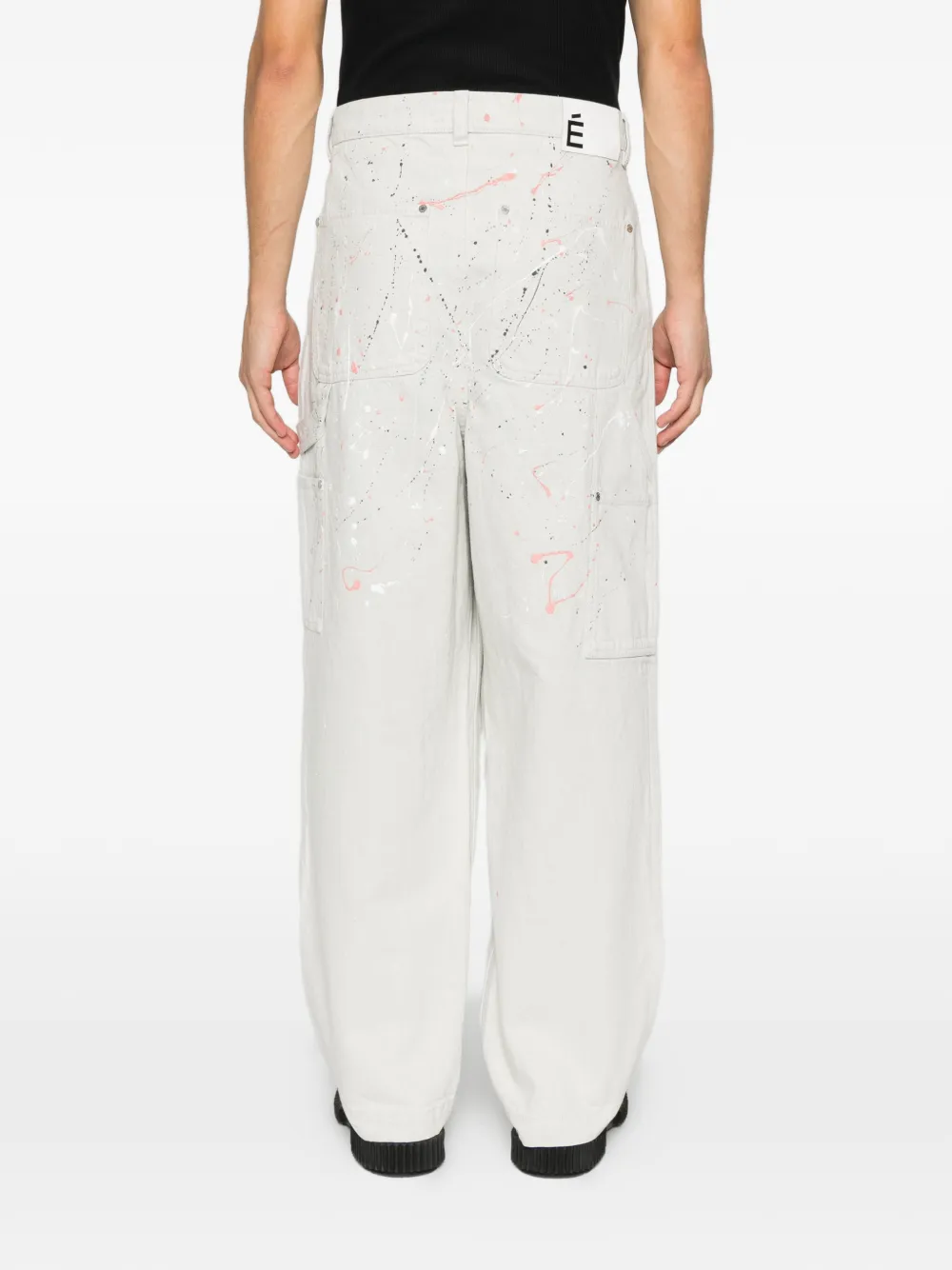 Etudes Studio Paint-splatter Carpenter Jeans In White