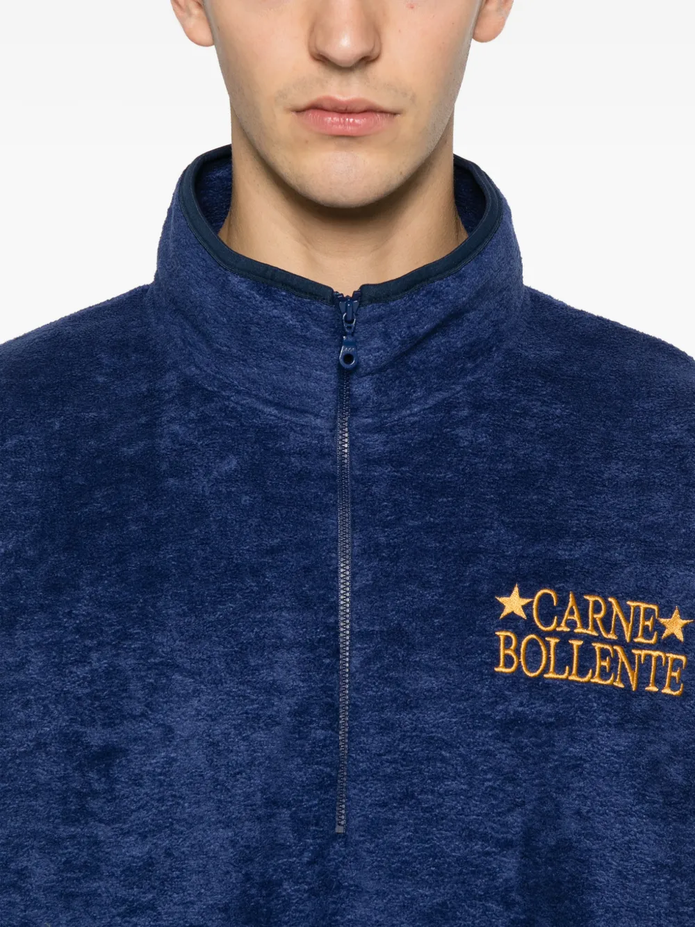 CARNE BOLLENTE Nighttime Run quarter-zip sweater Blauw