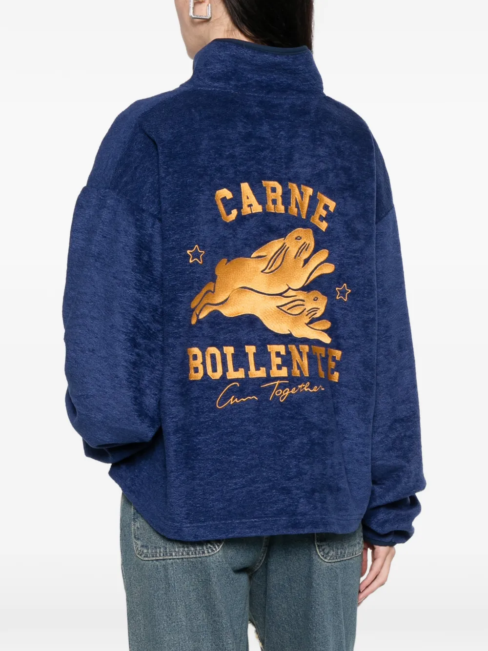 CARNE BOLLENTE Nighttime Run quarter-zip sweater Blauw