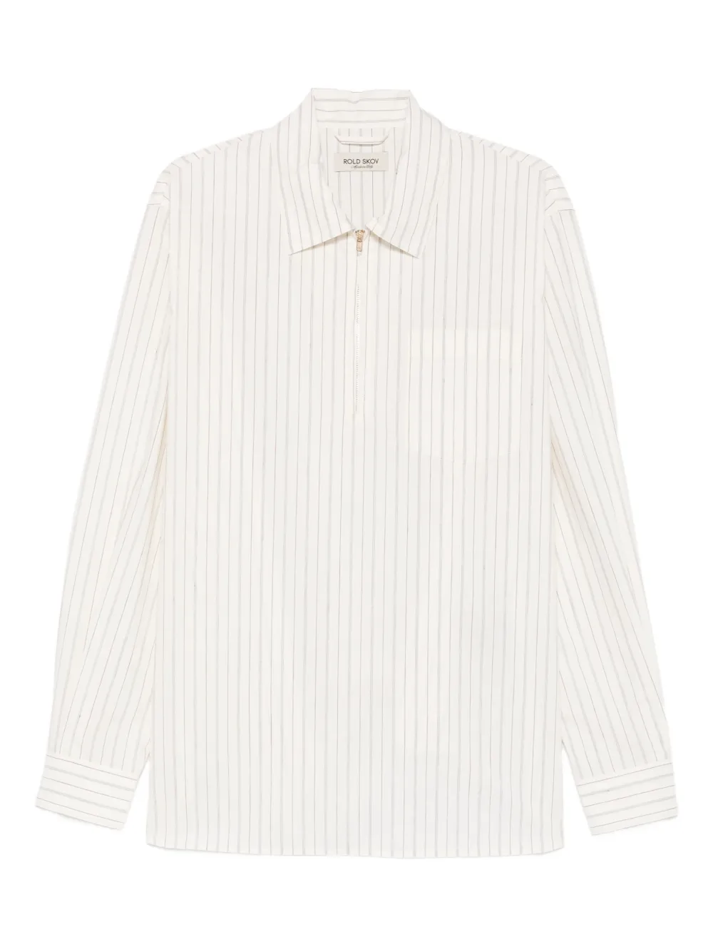 rold skov camisa con motivo de rayas y cierre | blanco | Image 1