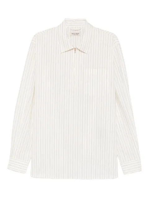 rold skov zip striped shirt