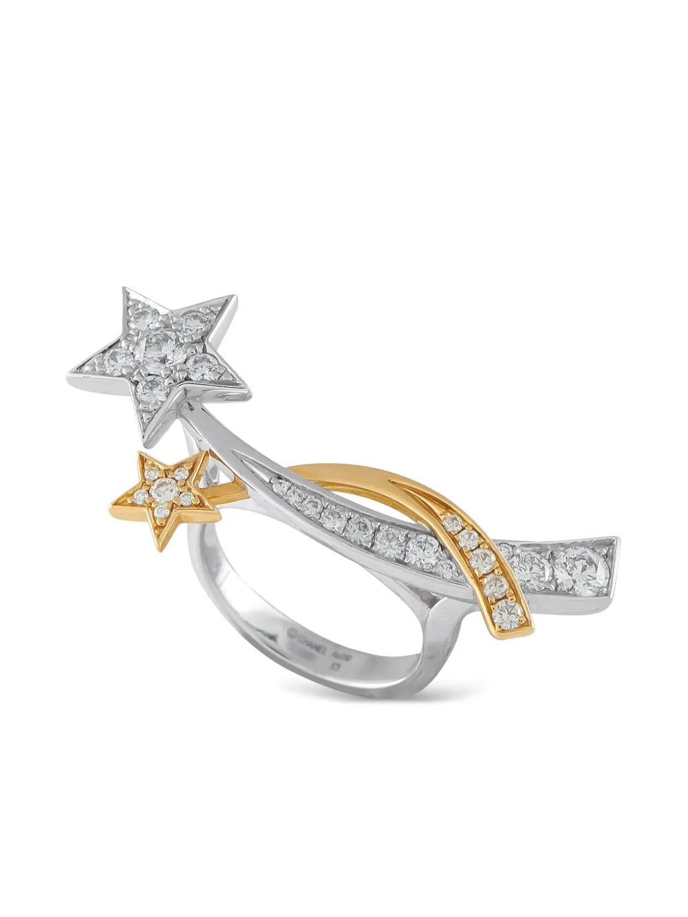 CHANEL Pre-Owned Comete ダイヤモンド リング 18Kイエローゴールド＆18Kホワイトゴールド - シルバートーン