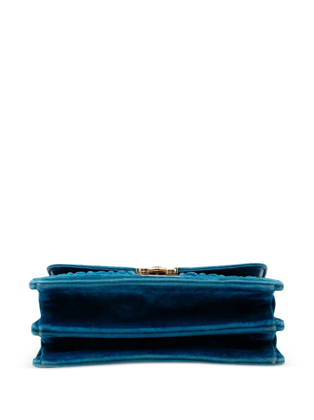 MIU MIU Pre-owned 2010-2025 Velluto Matelasse Confidential Chain Crossbody Bag In Blue