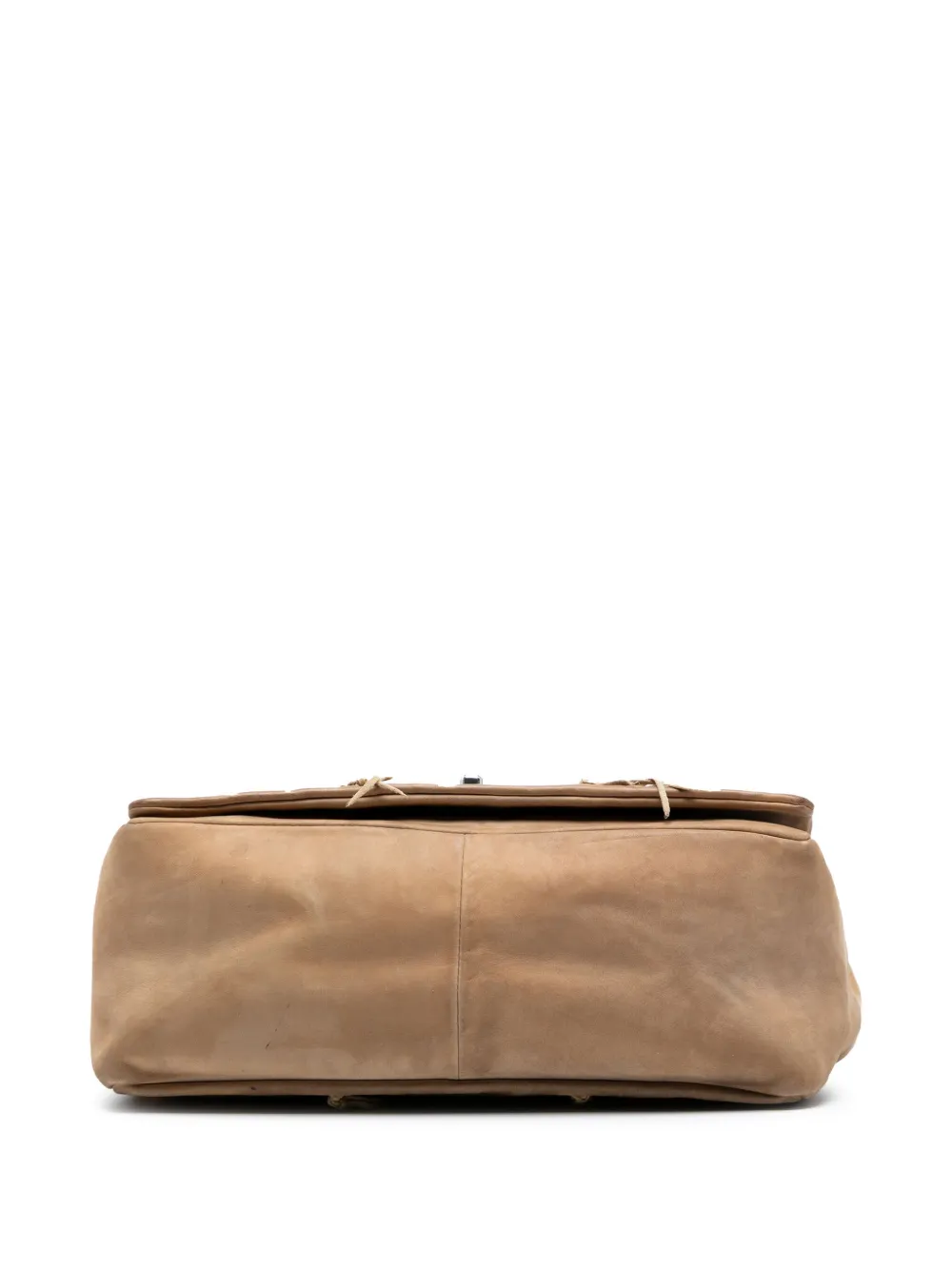 CHANEL Pre-owned 2010-2011 Perforated Suede Fringe Flap Shoulder Bag In Brown